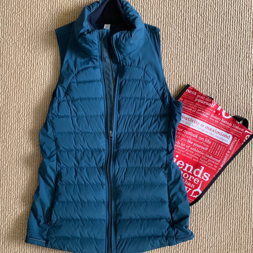 Lulu lemon teal green down vest size 6